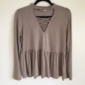 Peplum choker style top